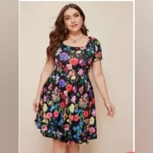 Floral Black Dress Shein 3xl (18)